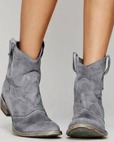 Leonie | Damen Wildleder-Westernstiefel für einen stilvollen Look mit niedrigem Absatz in Grau