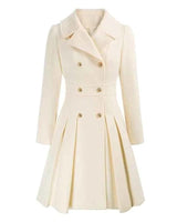 Damen Wintermantel mit taillierter Form und Doppelknopfleiste in Beige
