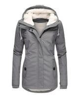Nora | Damen Winterparka Sherpa-Gefüttert Wasserabweisend Tailliert Women Coat in Grau