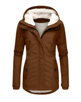 Nora | Damen Winterparka Sherpa-Gefüttert Wasserabweisend Tailliert Women Coat in Braun