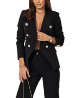 Damen Zweiteiliges Blazer- und Hosen-Set in Schwarz