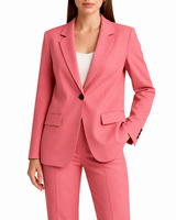 Damen Zweiteiliges Set mit Blazer und Hose mit Reverskragen in Rosa