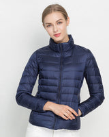 Lara | Damen Warmer Kurzer Steppmantel in Marineblau