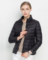 Lara | Damen Warmer Kurzer Steppmantel in Schwarz