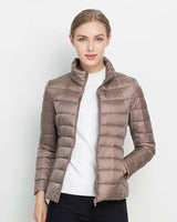 Lara | Damen Warmer Kurzer Steppmantel in Beige