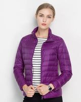 Lara | Damen Warmer Kurzer Steppmantel in Lila