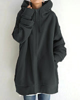 Damenjacke Oversized mit Reißverschluss in Dunkelgrau