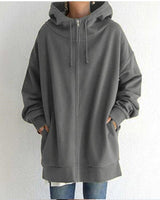 Damenjacke Oversized mit Reißverschluss in Grau