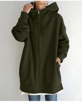 Damenjacke Oversized mit Reißverschluss in Grün
