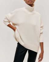 Amelia | Eleganter Strick-Dolcevita-Pullover in Weiß