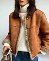 Wildlederjacke mit Fleecefutter - Alvra in Braun