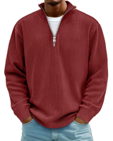 David | Herren Casual Pullover mit Viertel Zip in Rot