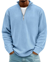 David | Herren Casual Pullover mit Viertel Zip in Blau
