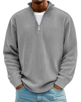David | Herren Casual Pullover mit Viertel Zip in Grau