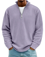 David | Herren Casual Pullover mit Viertel Zip in Lila