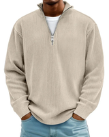 David | Herren Casual Pullover mit Viertel Zip in Khaki