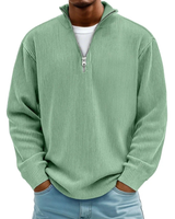 David | Herren Casual Pullover mit Viertel Zip in Grün
