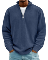 David | Herren Casual Pullover mit Viertel Zip in Marineblau