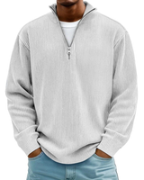 David | Herren Casual Pullover mit Viertel Zip in Weiß
