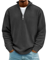 David | Herren Casual Pullover mit Viertel Zip in Schwarz
