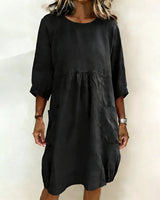Maleesha - Stilvolles Kleid Mit Weiten Ärmeln in Schwarz