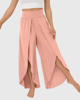 Magdalena | Damen Weit geschnittene Boho-Hose mit Schlitzdesign in Pink