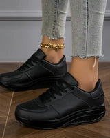 Atmungsaktive Plattform-Sneaker für Damenmode in Schwarz