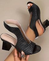 Dunnia – Eleganter Slingback Pumps Mit Gewebtem Obermaterial in Schwarz