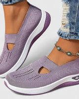 Regine | Damen Slip-On Atmungsaktive Mesh-Walking-Sneaker in Lilac