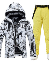 Wasser- und winddichter Unisex-Skianzug - Nivor in Schwarz mit Gelb