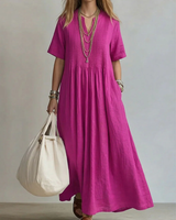 Wren - Leichtes Plisseekleid in Pink