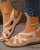 Alnia – Bequeme Orthopädische Keilsandalen in Beige