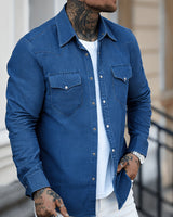 Zeynal - Lässiges Jeans Hemd in Blau