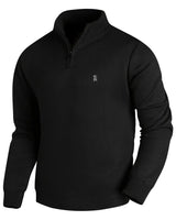 Noel | Lässiger Strickpullover Mit Reißverschluss in Schwarz