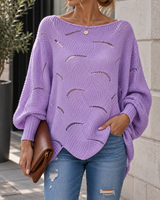 Zeyna – Langärmeliger Strickpullover in Lila
