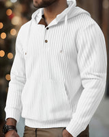 Karlis - Winter Kapuzen Pullover in Weiß