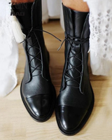 Diana | Damen Schwarze Orthopädische Stiefel Mit Leder Design Und Komfortabler Sohle in Schwarz
