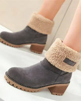 Isa | Elegante und Warme Leder-Schneestiefel in Grau