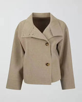 Doppelreihiger Kurzmantel Damen in Beige