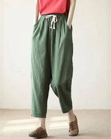 Dorina | Damen Kordelzug Hose Bequeme Passform in Grün
