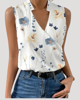 Dorothea | Damen Wickel Ärmellose Bluse in Blumenmuster 1
