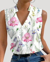 Dorothea | Damen Wickel Ärmellose Bluse in Blumig 2