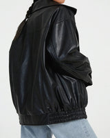 Anna | Damen Modische Lederjacke im Streetstyle in Schwarz