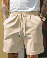 Joseph | Elastischer Bund Metallspitzen-Kordelzug Shorts in Beige