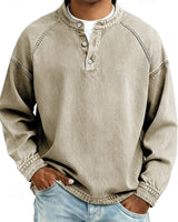 Calor - Soft-Touch-Henleyshirt in Khaki