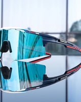 Aerovex - Verspiegelte Rundum Geschlossene Fahrrad Sonnenbrille in Marineblau