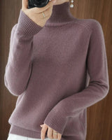 Damen Kaschmir Rollkragenpullover in Lila