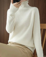 Damen Kaschmir Rollkragenpullover in Weiß