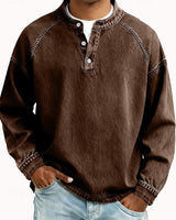 Calor - Soft-Touch-Henleyshirt in Braun
