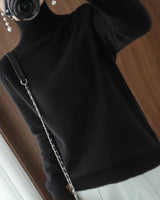 Damen Kaschmir Rollkragenpullover in Schwarz